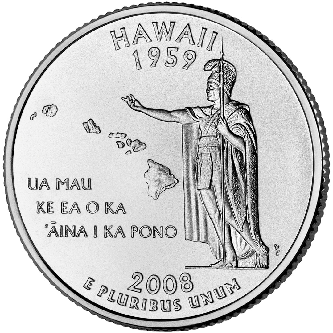 Hawaii State Quarter Coin Lapel Pin Uncirculated U.S. Quarter 2008 Tie Pin Image 2