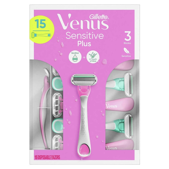 Gillette Venus Sensitive Plus Disposable Razor 15 Count Image 1