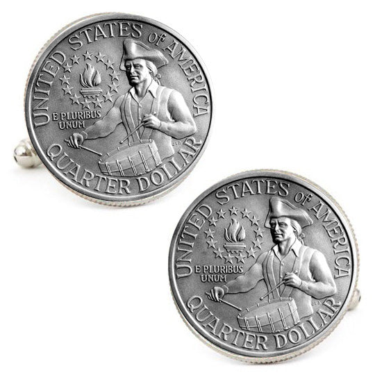 George Washington Bicentennial Quarter Cufflinks 200th Anniversary of the Independence of the United States Cuff Links Image 1