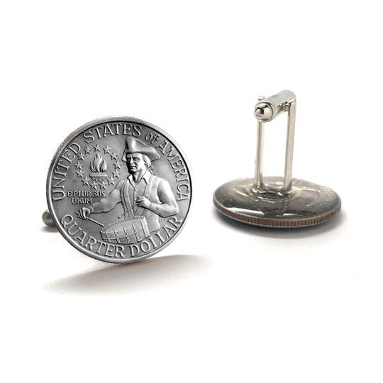 Bicentennial Quarter Cufflinks Uncirculated US Coin Cuff Links 1776-1976 George Washington Bicentennial Quarter Image 3