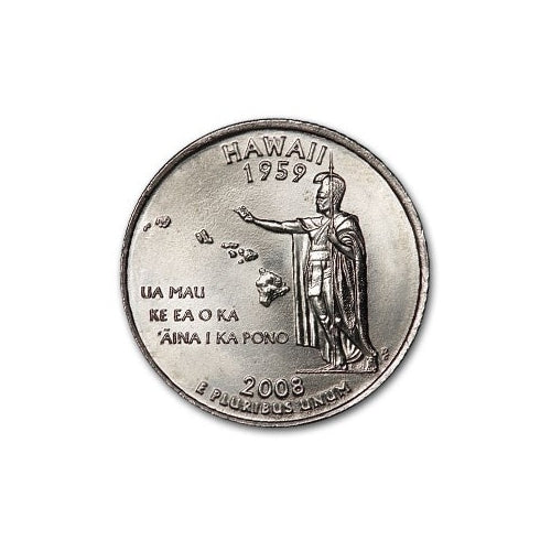 2008 Hawaii Quarter Coin Lapel Pin Uncirculated State Quarter Tie Pin Image 2