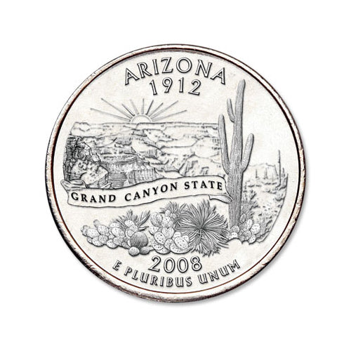 2008 Arizona Quarter Coin Lapel Pin Uncirculated State Quarter Tie Pin Image 2