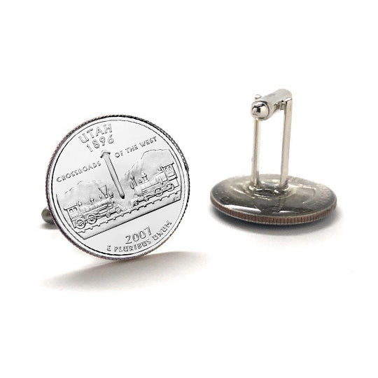 2007 Utah Quarter Coin Cufflinks Uncirculated State Quarter Cuff Links Image 3