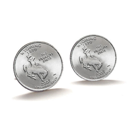 2007 Wyoming Quarter Coin Cufflinks Uncirculated State Quarter Cuff Links Image 2