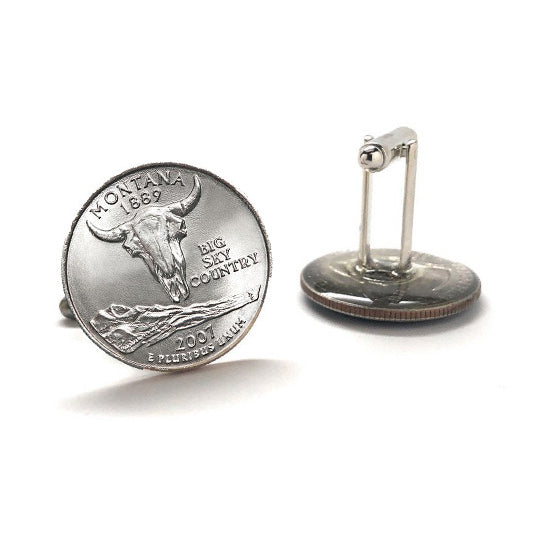 2007 Montana Quarter Coin Cufflinks Uncirculated State Quarter Cuff Links Image 3