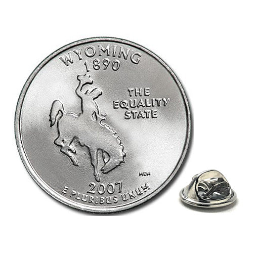 2007 Wyoming Quarter Coin Lapel Pin Uncirculated State Quarter Tie Pin Image 1