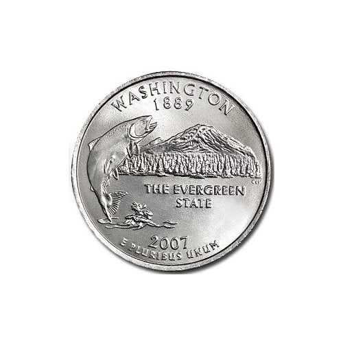 2007 Washington Quarter Coin Lapel Pin Uncirculated State Quarter Tie Pin Image 2