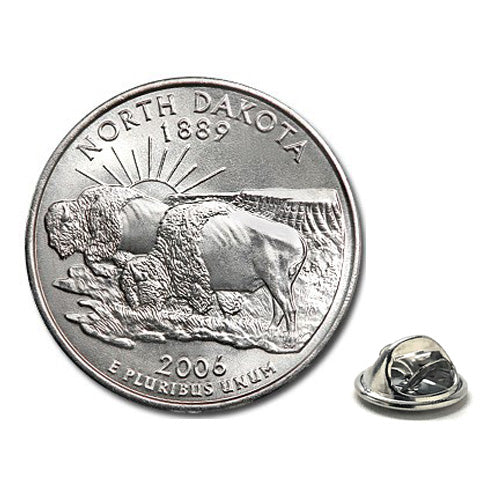 2006 North Dakota Quarter Coin Lapel Pin Uncirculated State Quarter Tie Pin Image 1