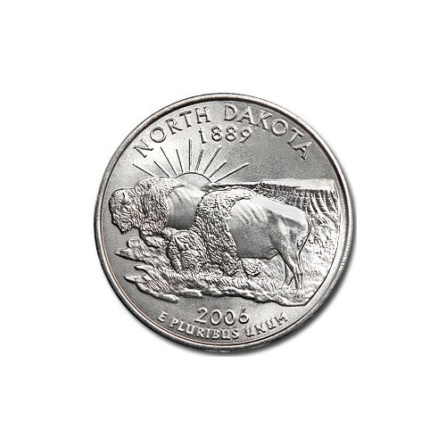 2006 North Dakota Quarter Coin Lapel Pin Uncirculated State Quarter Tie Pin Image 2