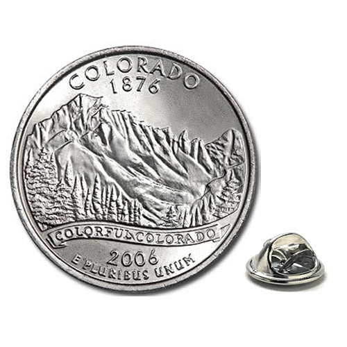 2006 Colorado Quarter Coin Lapel Pin Uncirculated State Quarter Tie Pin Image 1