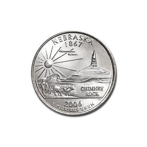 2006 Nebraska Quarter Coin Lapel Pin Uncirculated State Quarter Tie Pin Image 2