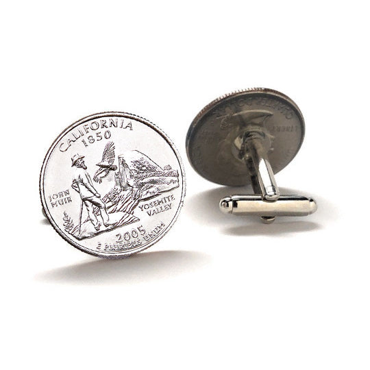 2005 California Quarter Coin Cufflinks Uncirculated State Quarter Cuff Links Image 1