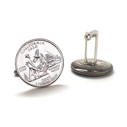 2005 California Quarter Coin Cufflinks Uncirculated State Quarter Cuff Links Image 3