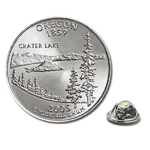 2005 Oregon Quarter Coin Lapel Pin Uncirculated State Quarter Tie Pin Image 1