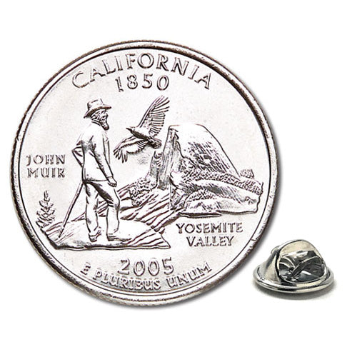 2005 California Quarter Coin Lapel Pin Uncirculated State Quarter Tie Pin Image 1