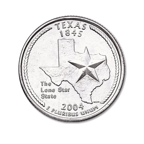 2004 Texas Quarter Coin Lapel Pin Uncirculated State Quarter Tie Pin Image 2