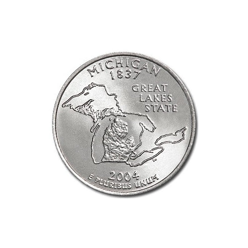 2004 Michigan Quarter Coin Lapel Pin Uncirculated State Quarter Tie Pin Image 2
