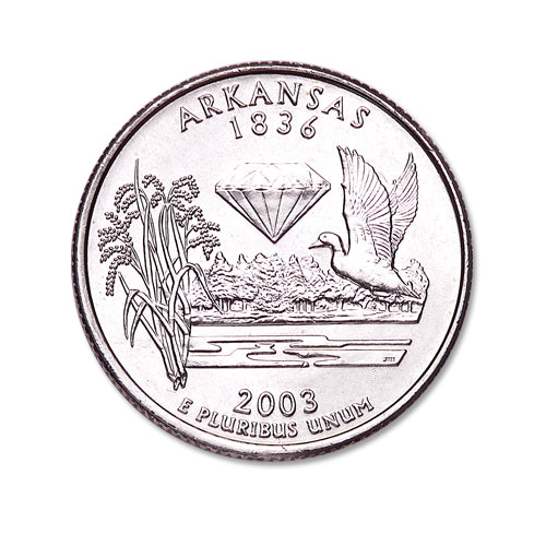 2003 Arkansas Quarter Coin Lapel Pin Uncirculated State Quarter Tie Pin Image 2