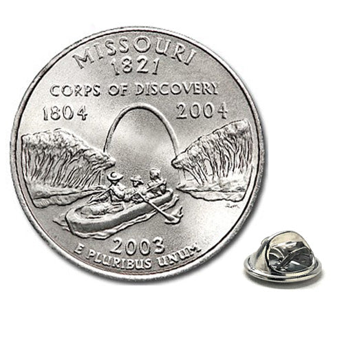 2003 Missouri Quarter Coin Lapel Pin Uncirculated State Quarter Tie Pin Image 1