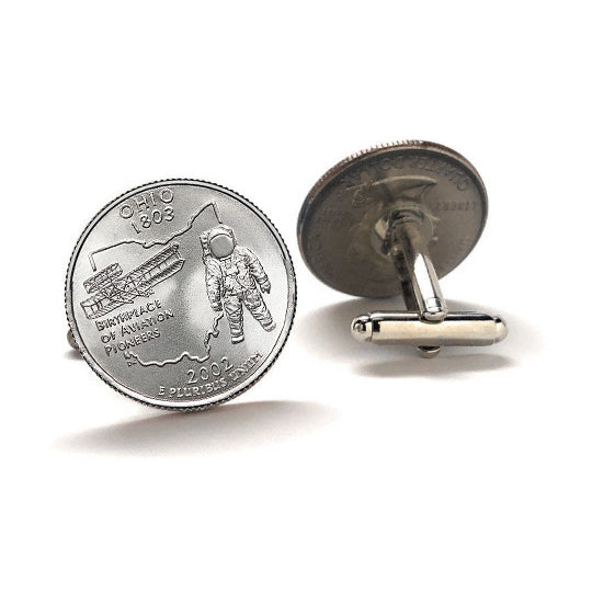 2002 Ohio Quarter Coin Cufflinks Uncirculated State Quarter Cuff Links Image 1