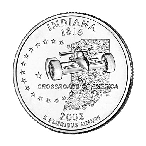 2002 Indiana Quarter Coin Lapel Pin Uncirculated State Quarter Tie Pin Image 2