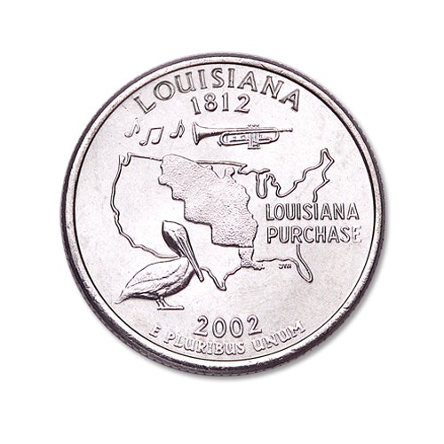 2002 Louisiana Quarter Coin Lapel Pin Uncirculated State Quarter Tie Pin Image 2