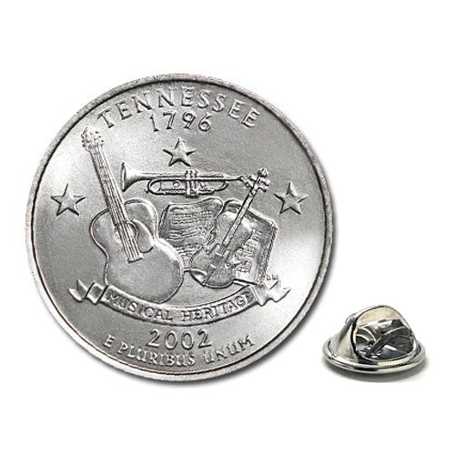 2002 Tennessee Quarter Coin Lapel Pin Uncirculated State Quarter Tie Pin Image 1