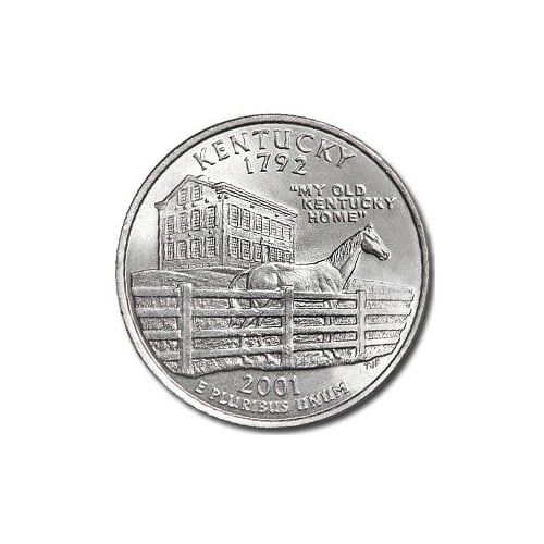 2001 Kentucky Quarter Coin Lapel Pin Uncirculated State Quarter Tie Pin Image 2