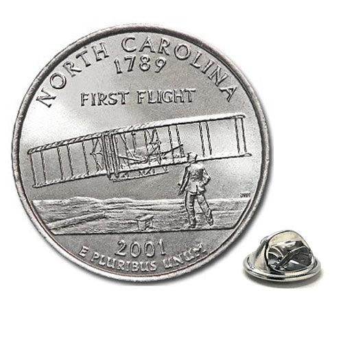 2001 North Carolina Quarter Coin Lapel Pin Uncirculated State Quarter Tie Pin Image 1