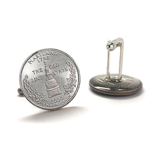 2000 Maryland Quarter Coin Cufflinks Uncirculated State Quarter Cuff Links Image 3