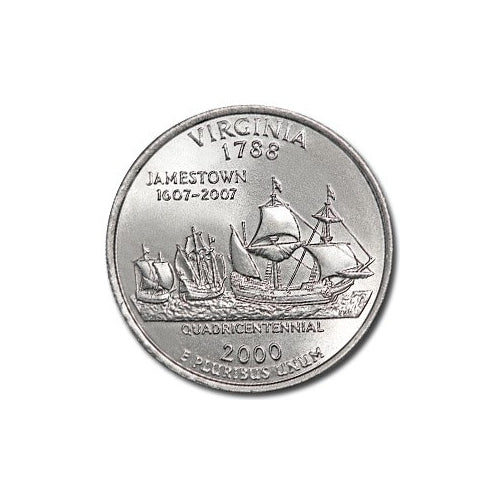 2000 Virginia Quarter Coin Lapel Pin Uncirculated State Quarter Tie Pin Image 2