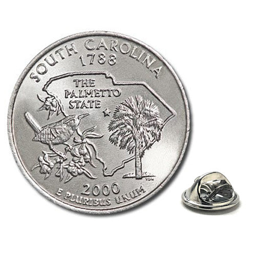 2000 South Carolina Quarter Coin Lapel Pin Uncirculated State Quarter Tie Pin Image 1