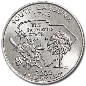 2000 South Carolina Quarter Coin Lapel Pin Uncirculated State Quarter Tie Pin Image 2