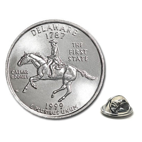 1999 Delaware Quarter Coin Lapel Pin Uncirculated State Quarter Tie Pin Image 1