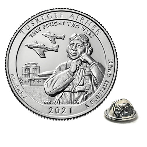 2021 Tuskegee Airmen National Historic Site Coin Lapel Pin Uncirculated Quarter Tie Pin Image 1