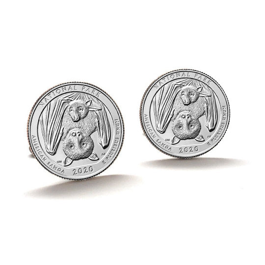 2020 National Park of American Samoa Coin Cufflinks Uncirculated Quarter Cuff Links Image 2