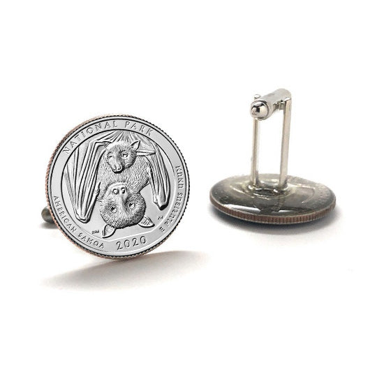 2020 National Park of American Samoa Coin Cufflinks Uncirculated Quarter Cuff Links Image 3