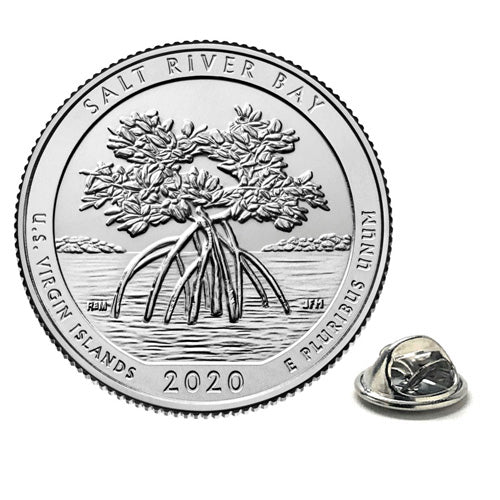 2020 Salt River Bay National Historical Park and Ecological Preserve Lapel Pin Uncirculated Quarter Tie Pin Image 1