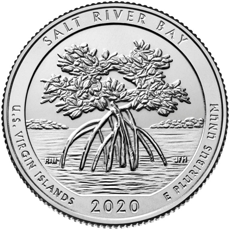 2020 Salt River Bay National Historical Park and Ecological Preserve Lapel Pin Uncirculated Quarter Tie Pin Image 2