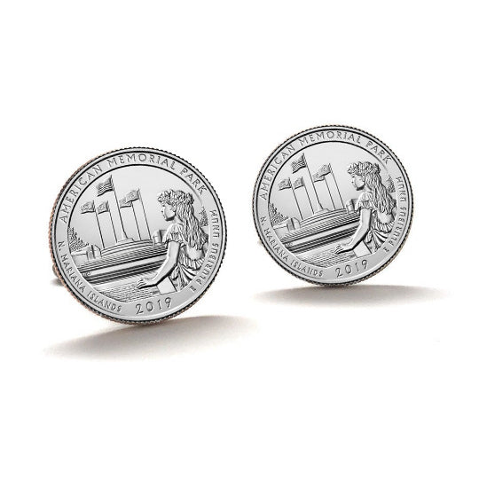 2019 American Memorial Park Coin Cufflinks Uncirculated Quarter Cuff Links Image 2