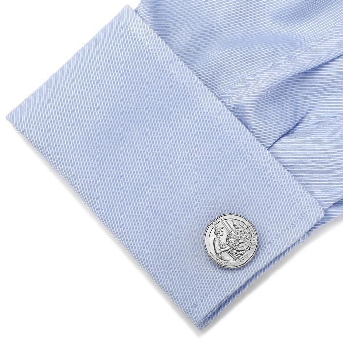 2019 Lowell National Historical Park Coin Cufflinks Uncirculated Quarter Cuff Links Image 4