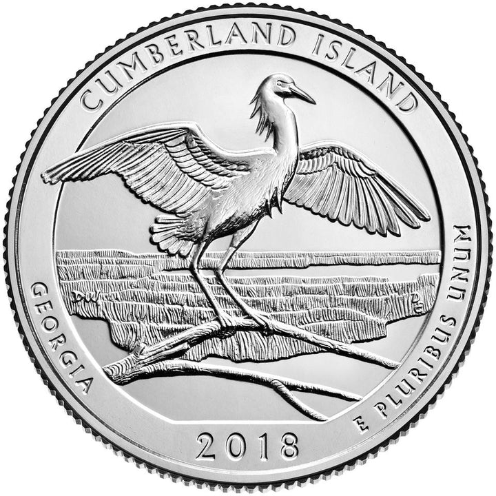 2018 Cumberland Island National Seashore Coin Lapel Pin Uncirculated Quarter Tie Pin Image 2