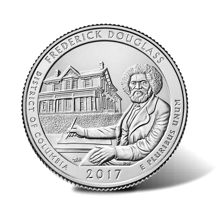 2017 Frederick Douglass National Historic Site Coin Lapel Pin Uncirculated Quarter Tie Pin Image 2