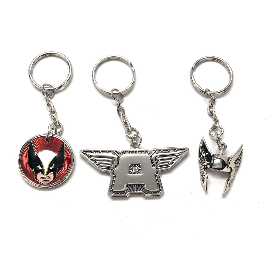 Superhero Collection Keychain Thor Captain America Wolverine Key Chain Silver 3D Design Key Ring Cool Key Chain Chain Image 1