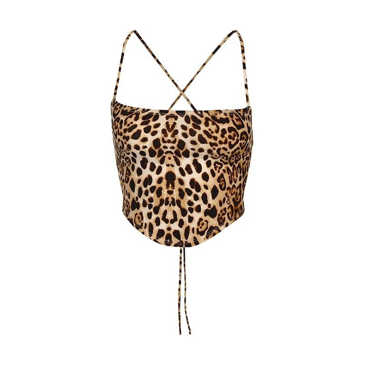 Leopard Print Surplice Cami Shirt Top Tee Image 4