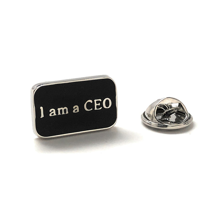 Lapel Pin I am CEO Enamel Pin Black and Silver Boss Tie Pin Business Owner Boss Gift Image 2