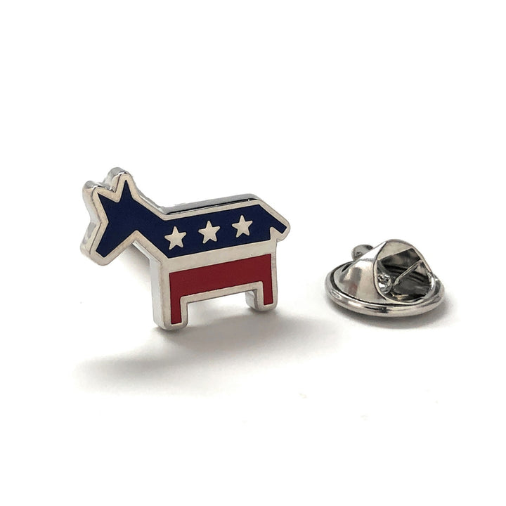 Lapel Pin Democrat Party Enamel Pin Cut Out Red White Blue Donkey Pin Tie Pin Democrat Political Party Pin Image 1