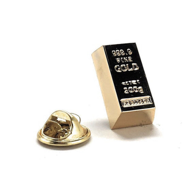Lapel Pin Gold Bullion Bar Pin Tie Pin Precious Metals Banker Money Market Gift Pin Gift for Investment Banker Image 1