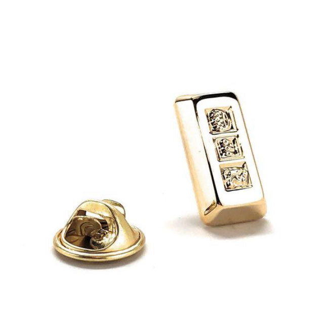 Lapel Pin Fun Gold Bullion Bar Pin Tie Pin Precious Metals Banker Money Market Gift Pin Gift for Investment Banke Image 1