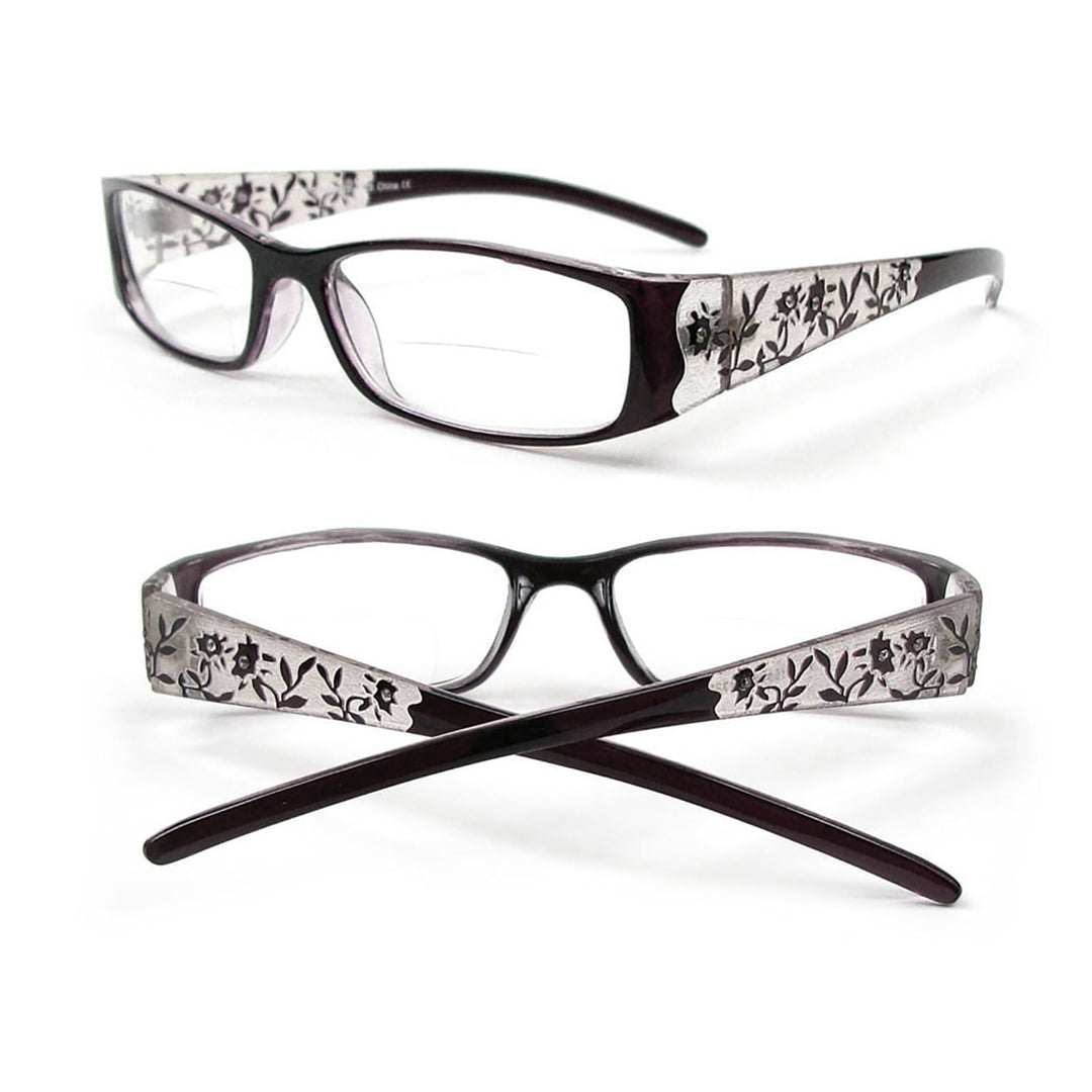 Reading Glasses Bifocal Floral Pattern Crystal Readers Image 4